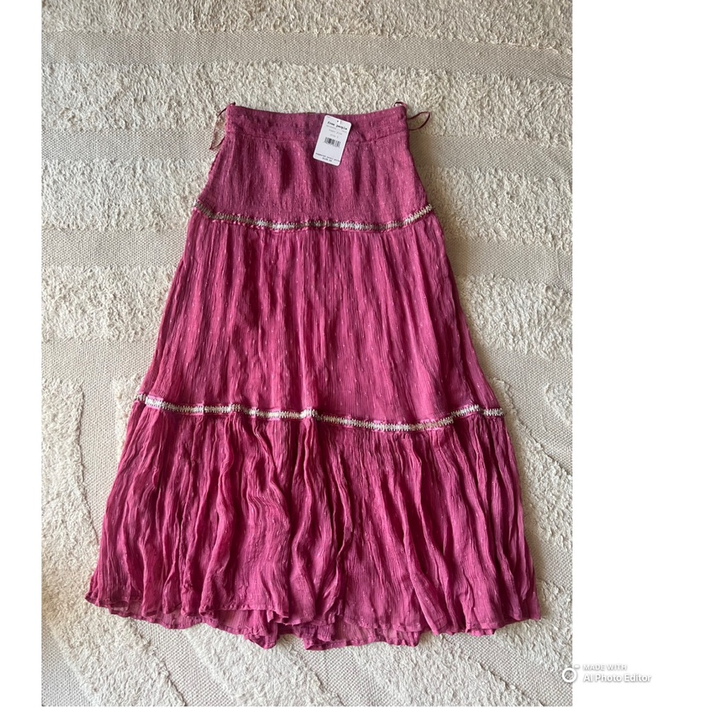 Free people maxi skirt size small size 2 in pink
